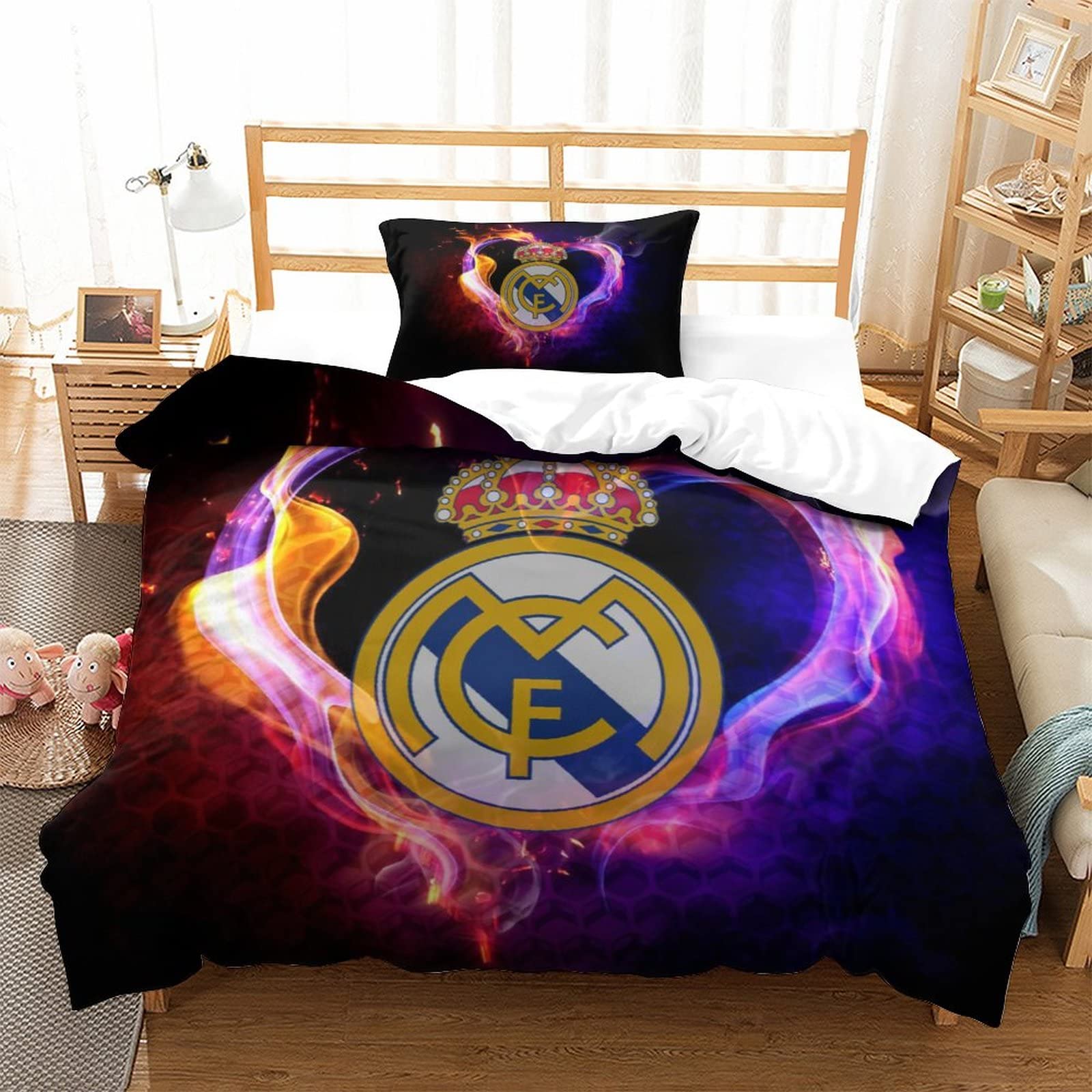Edredon Cama 135 Juego De Funda Nórdica Real Madrid 135x200cm