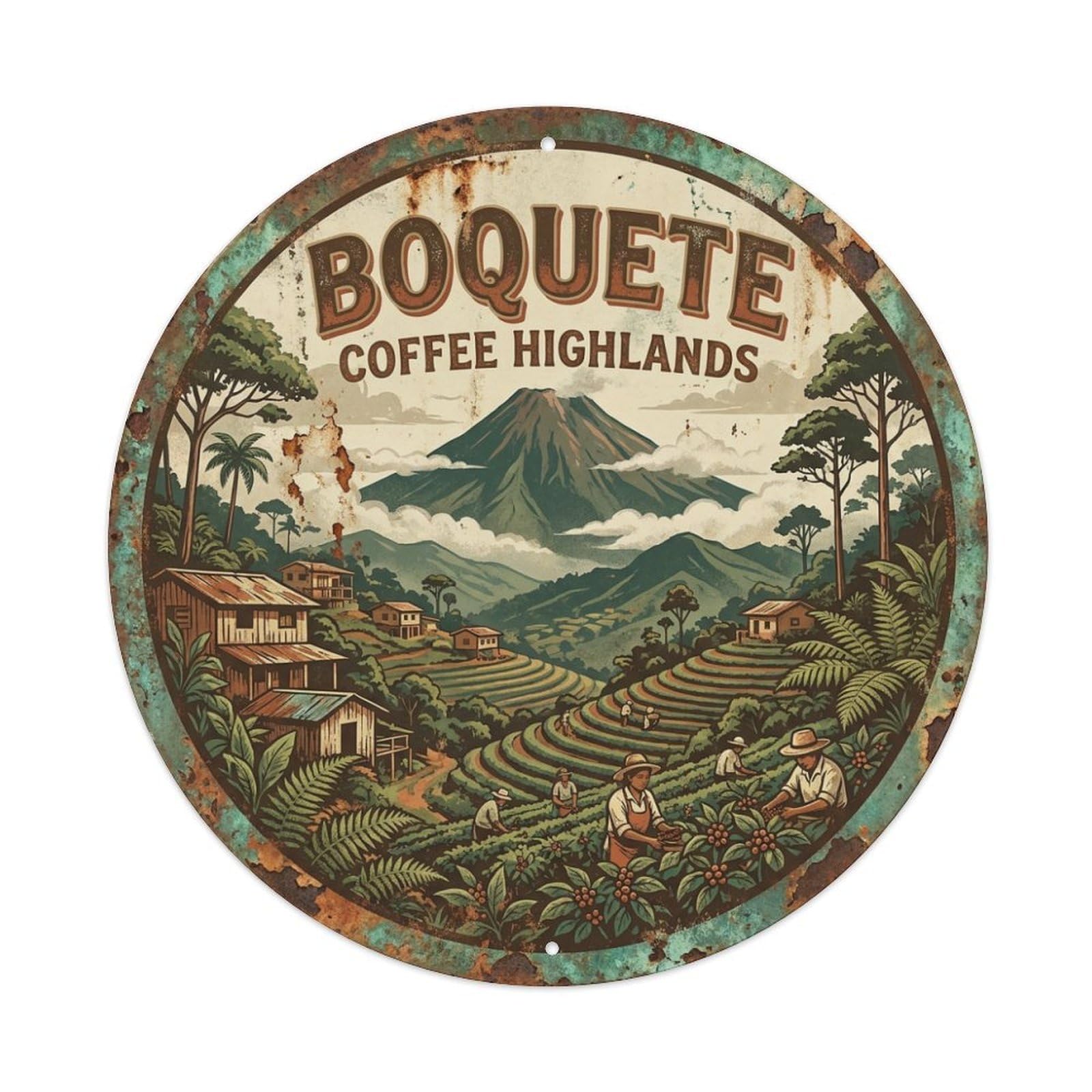 Retro Travel Panama Boquete Metal Tin Sign