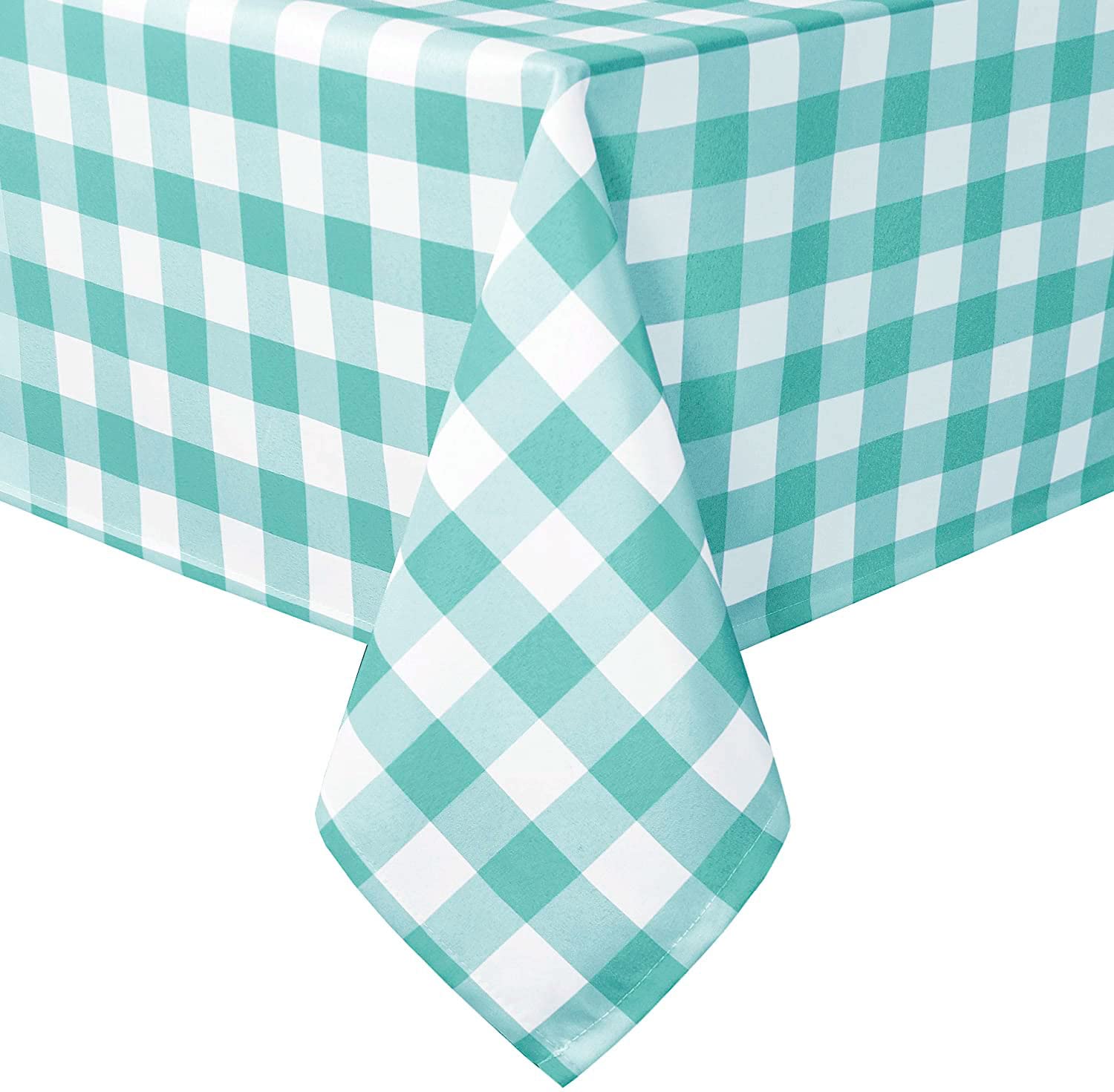 Nappe de pique-nique extérieure à carreaux aqua 60x140 pouces lavable pour jardin
