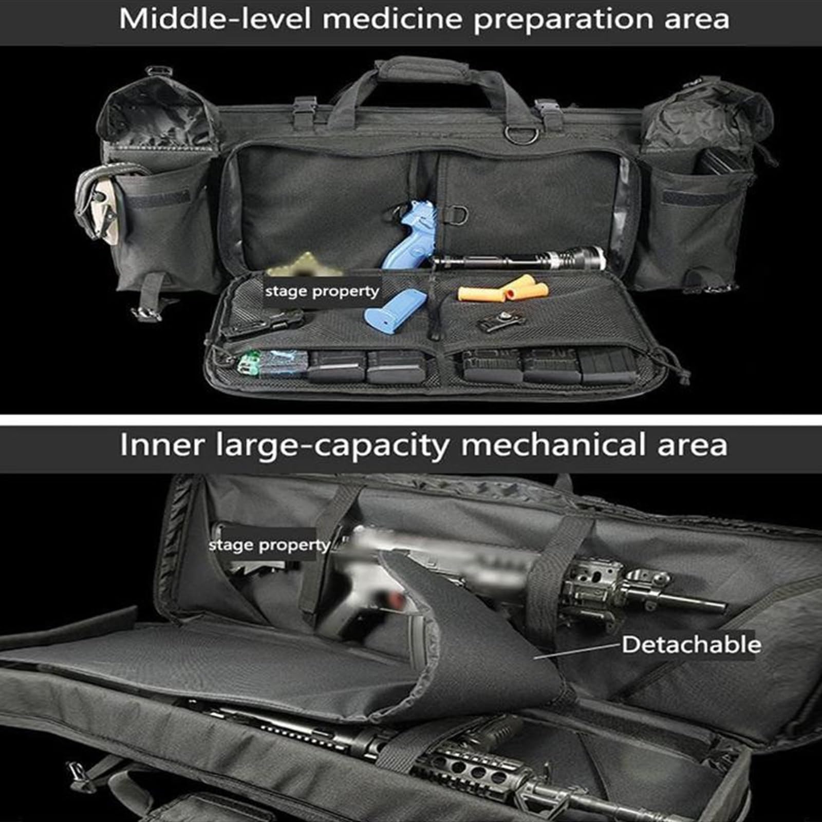 Estuche de Rifle Doble Largo, Mochila de Rifle Suave, Bolsa Táctica Funda para Arma con Correa de Hombro Bolsa de Transporte Vaina para Caza Disparando