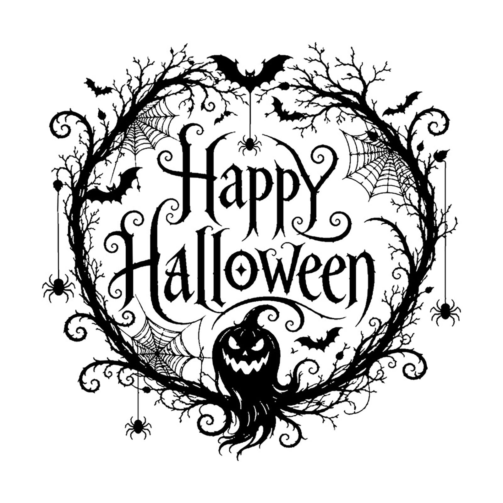 Halloween Static Window Clings, Pumpkin Spider Web Glass Decals