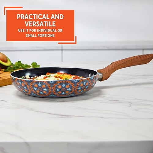 Miniatura 5 de IMUSA Sartén de cerámica antiadherente Talavera de 8 pulgadas, sin PFAS