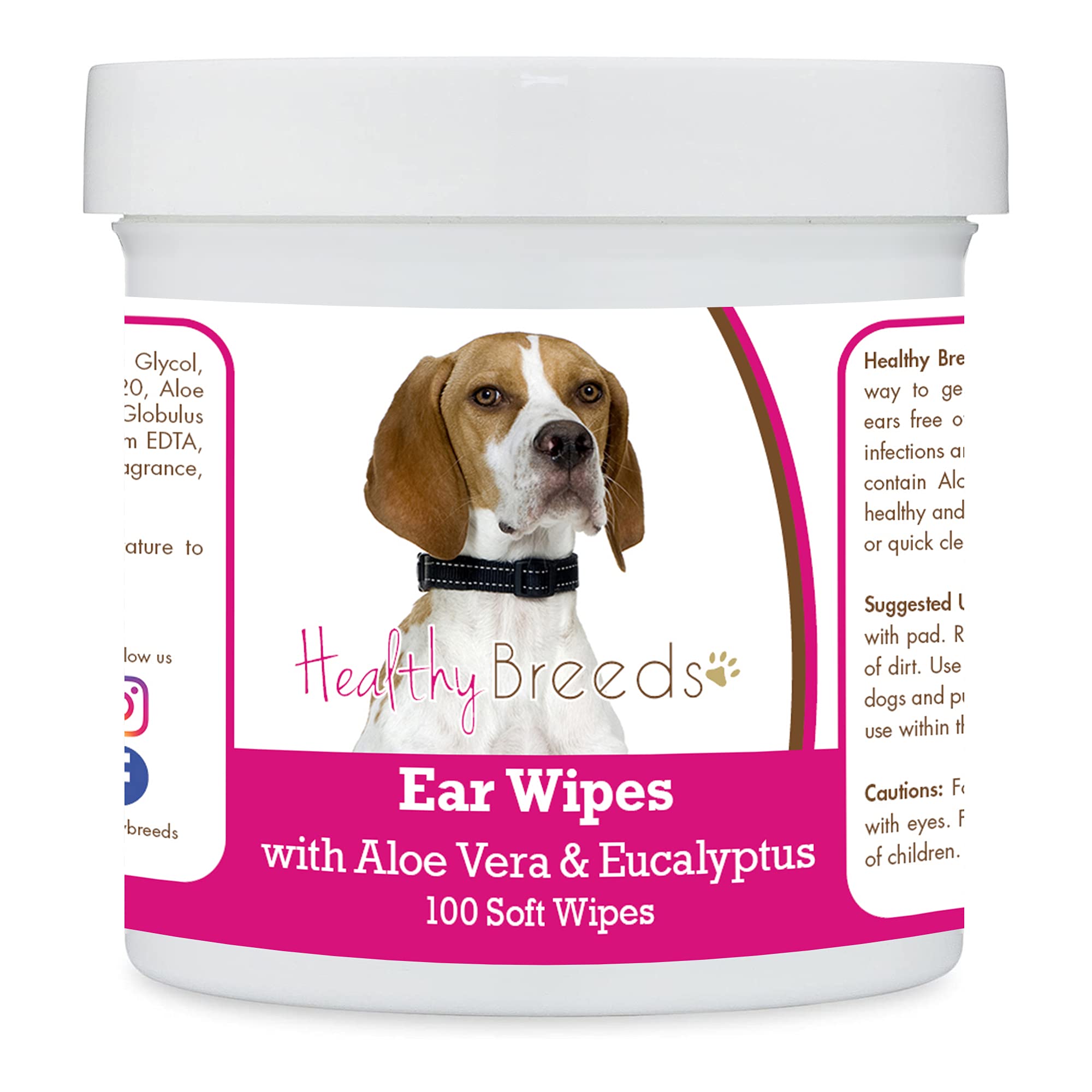Healthy Breeds English Pointer Ear Cleaning Wipes with Aloe &amp; Eucalyptus for Dogs 100 Count