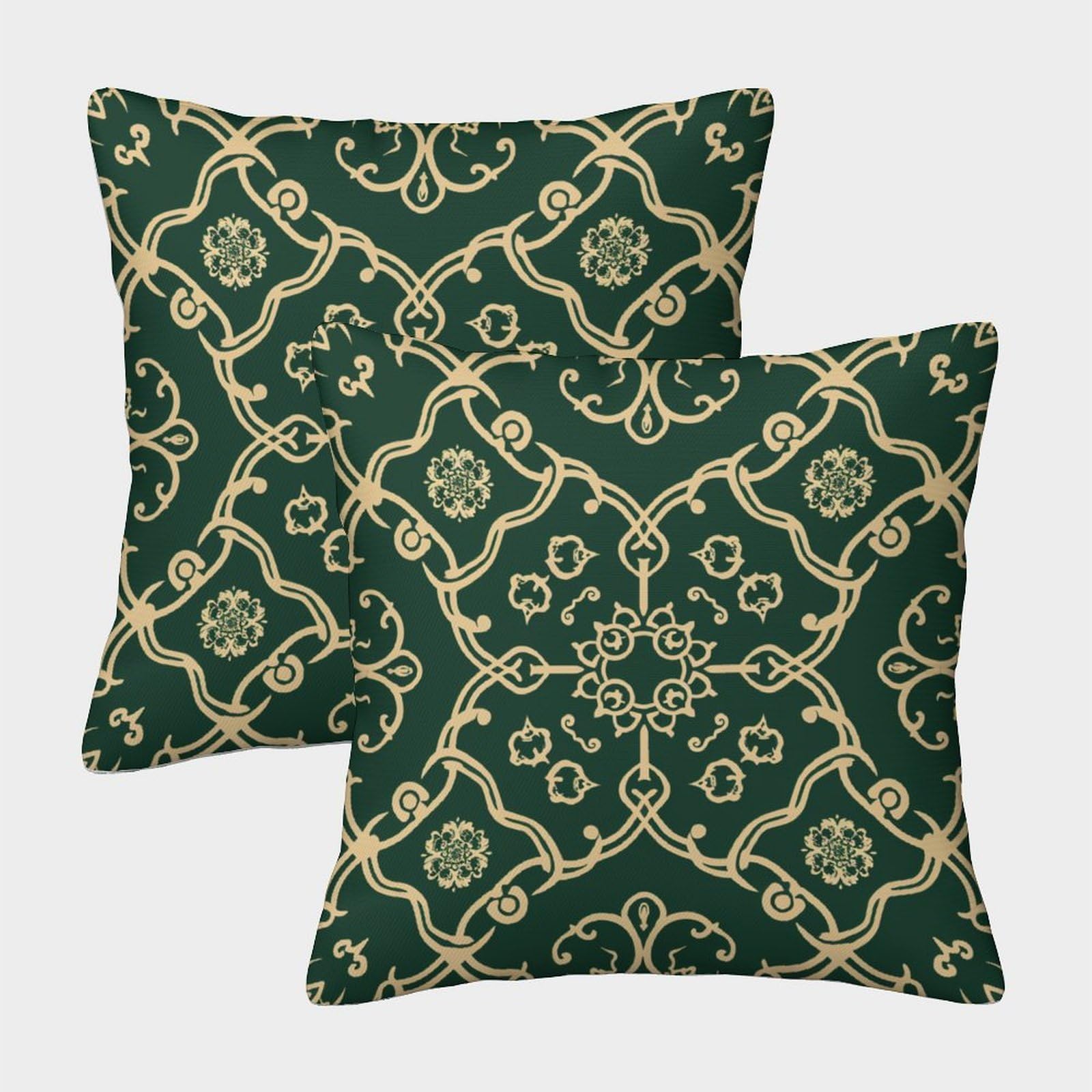 kaiyun 2 Pack 3D Abstract Pattern, Green Background Cushion 3D Soft Touch Pillowcase,sofa Chair Home Furnishings 40x40cm