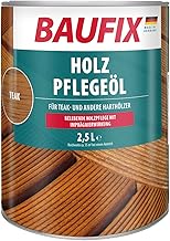 BAUFIX Holz-Pflegeöl teak, seidenmatt, 2.5 Liter, Holzpflege, geruchsmildes Holz Öl für außen & innen, für Holzterassen/Gartenmöbel/Holzgehwege