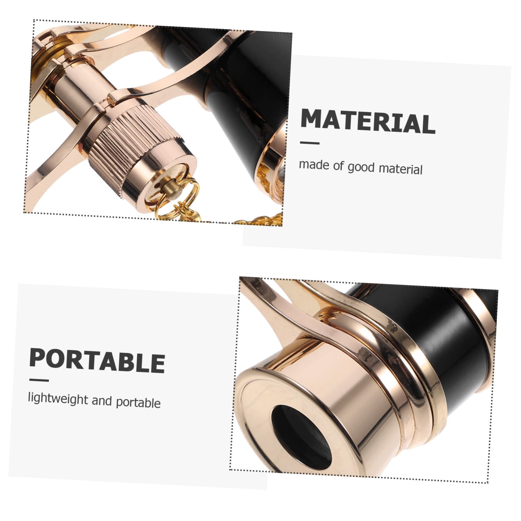 HOMSFOU Binocolo Mini Portatile con Catena in Ferro Nero per Attività Outdoor e Montagna, Design Elegante e Leggero per Concerti e Teatro