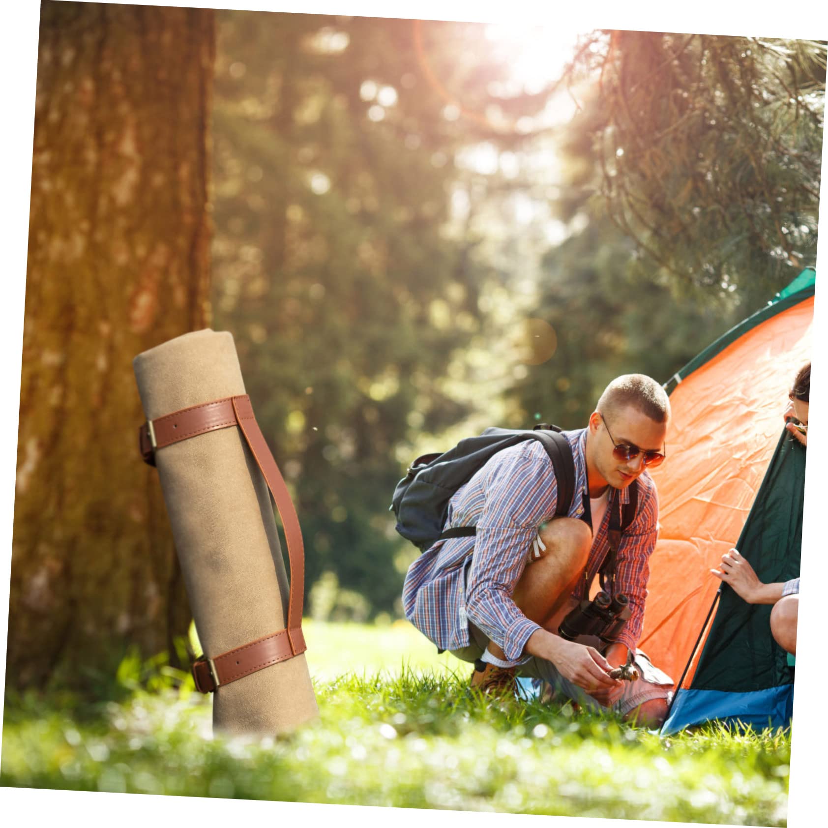 Accessorio Yoga E Picnic Cinghia Porta Tappetino Yoga - Regolabile In Pelle PU Per Picnic E Campeggio Accessori Yoga Campeggio - 5
