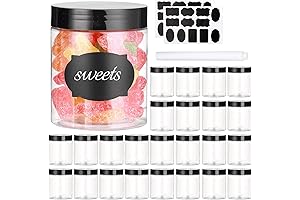 8 OZ Plastic Jars with Lids, 24 Pack Clear Plastic Slime Containers