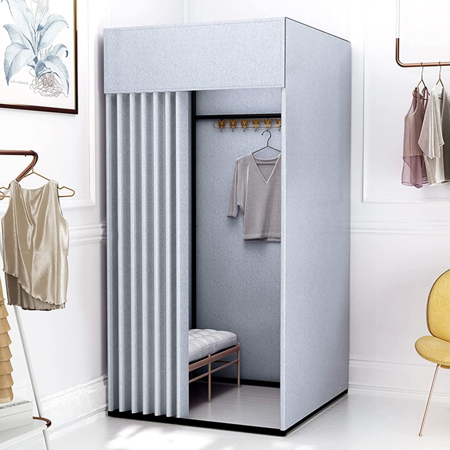 Fashion Changing Rooms Clothing Store Fitting Room Movable Dressing Room Easy to Assemble Temporary Locker Room Portable Merchant City Changing Room Bedroom Furniture