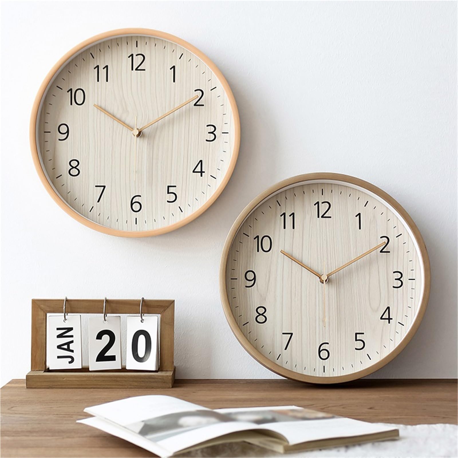 Cucina Orologio da parete rustico in legno, funzionamento silenzioso, alimentato a batteria, versatile arredamento for la casa Decorazioni per interni(12 inches)