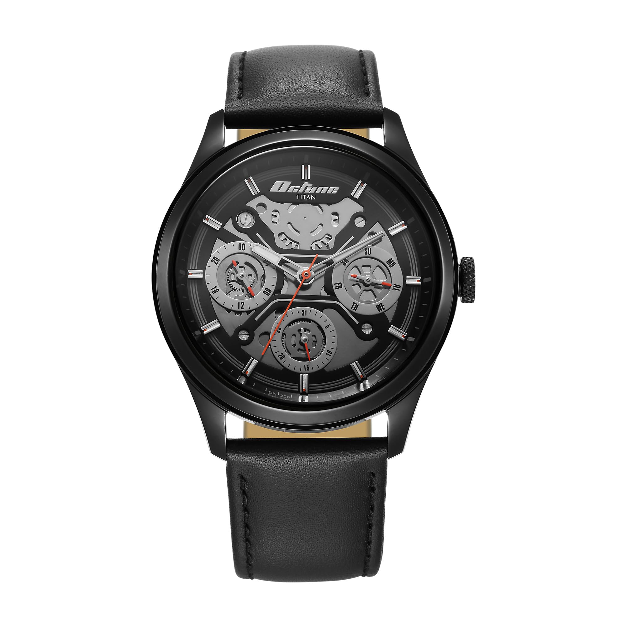 Titan Mens Octane Quartz Multifunction Black Dial with Black Leather Strap Watch (B0D97HLC2V) Amazon Price History, Amazon Price Tracker