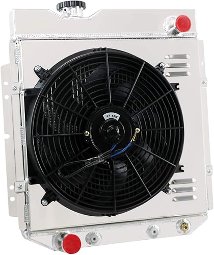 Miniatura 8 de CU251 Radiador de aluminio de 4 filas para Ford Falcon Mustang Comet Ranchero 1960-1966, para Mercury Comet 1961-1965, para Mustang V8 1965-1966