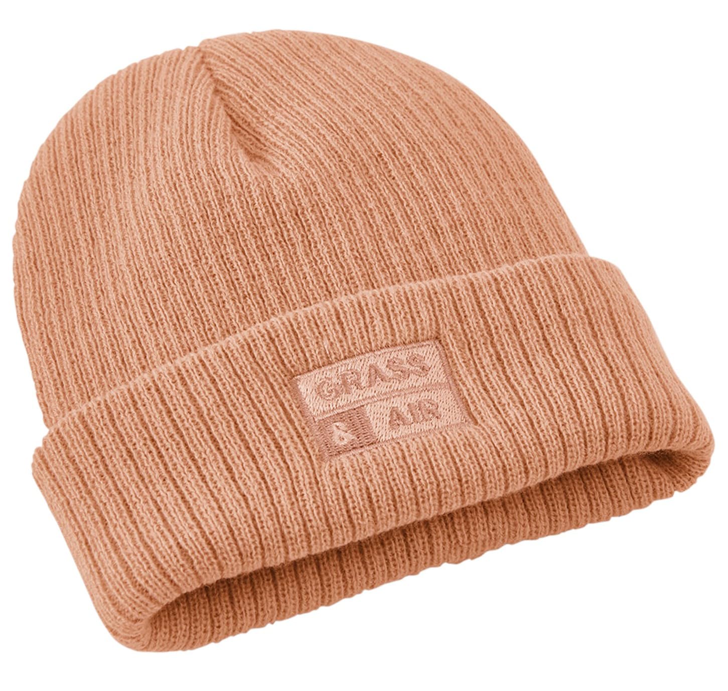 Grass & Air Kids Beanie - Fleece Lined - Orange - 3-5 Years