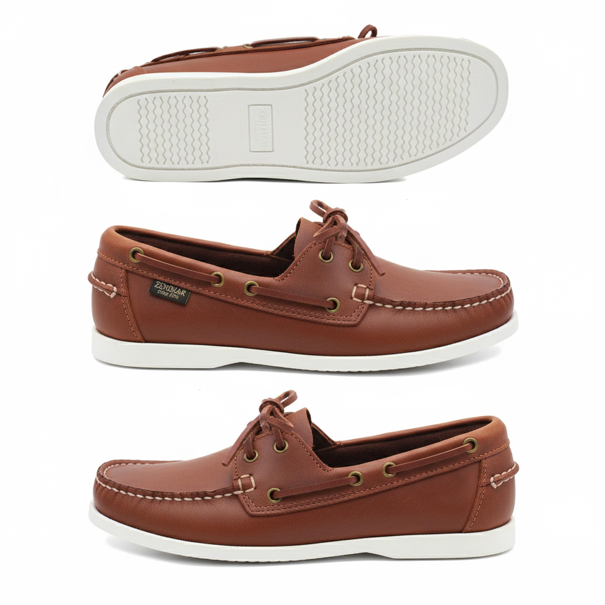 Zerimar Zapato Náutico de Piel Genuina para Hombre, Calzado Casual Elegante y Ligero