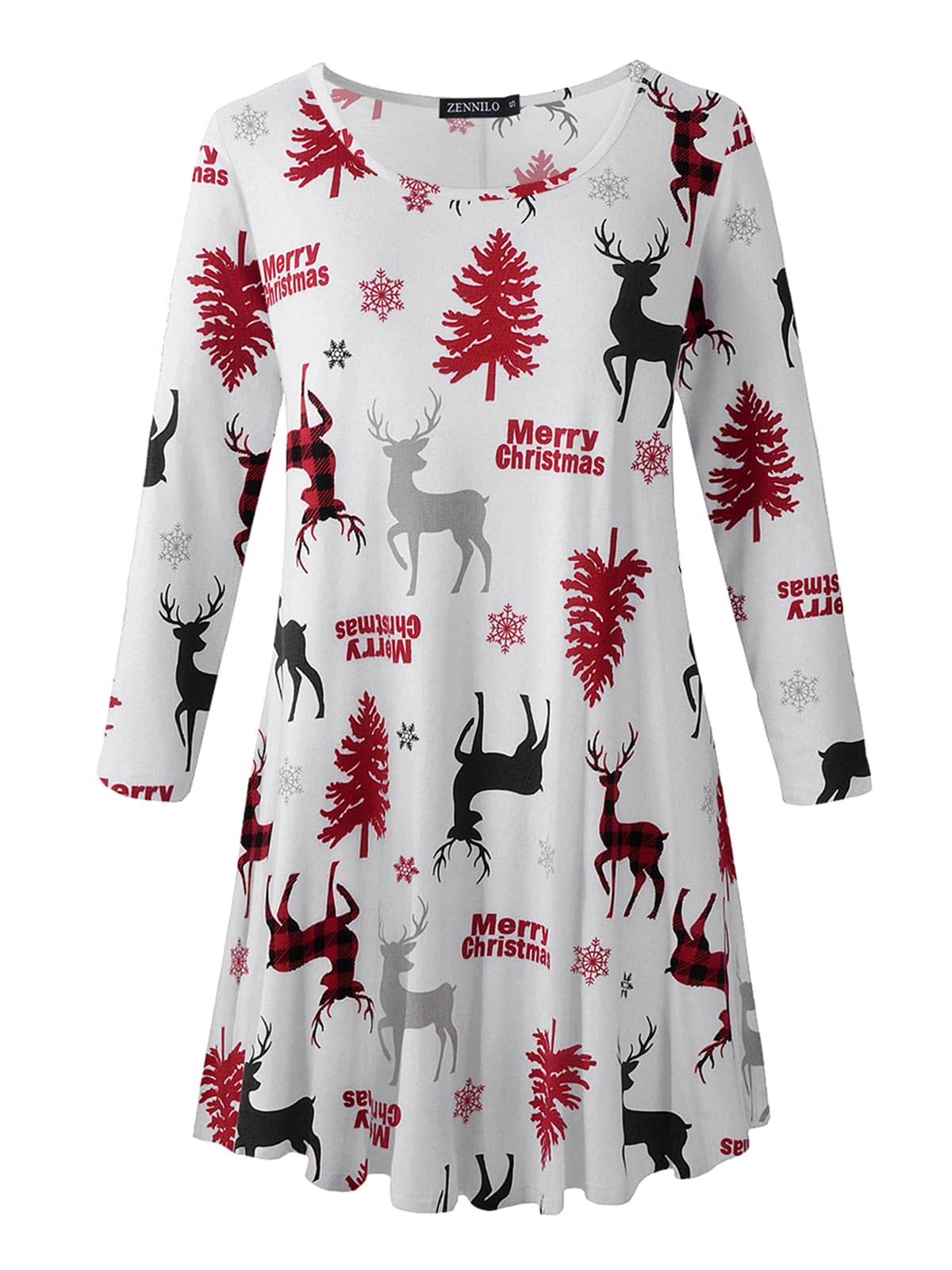 ZENNILOWomens Loose Fit Swing Tunic Tops for Leggings Basic T Shirt