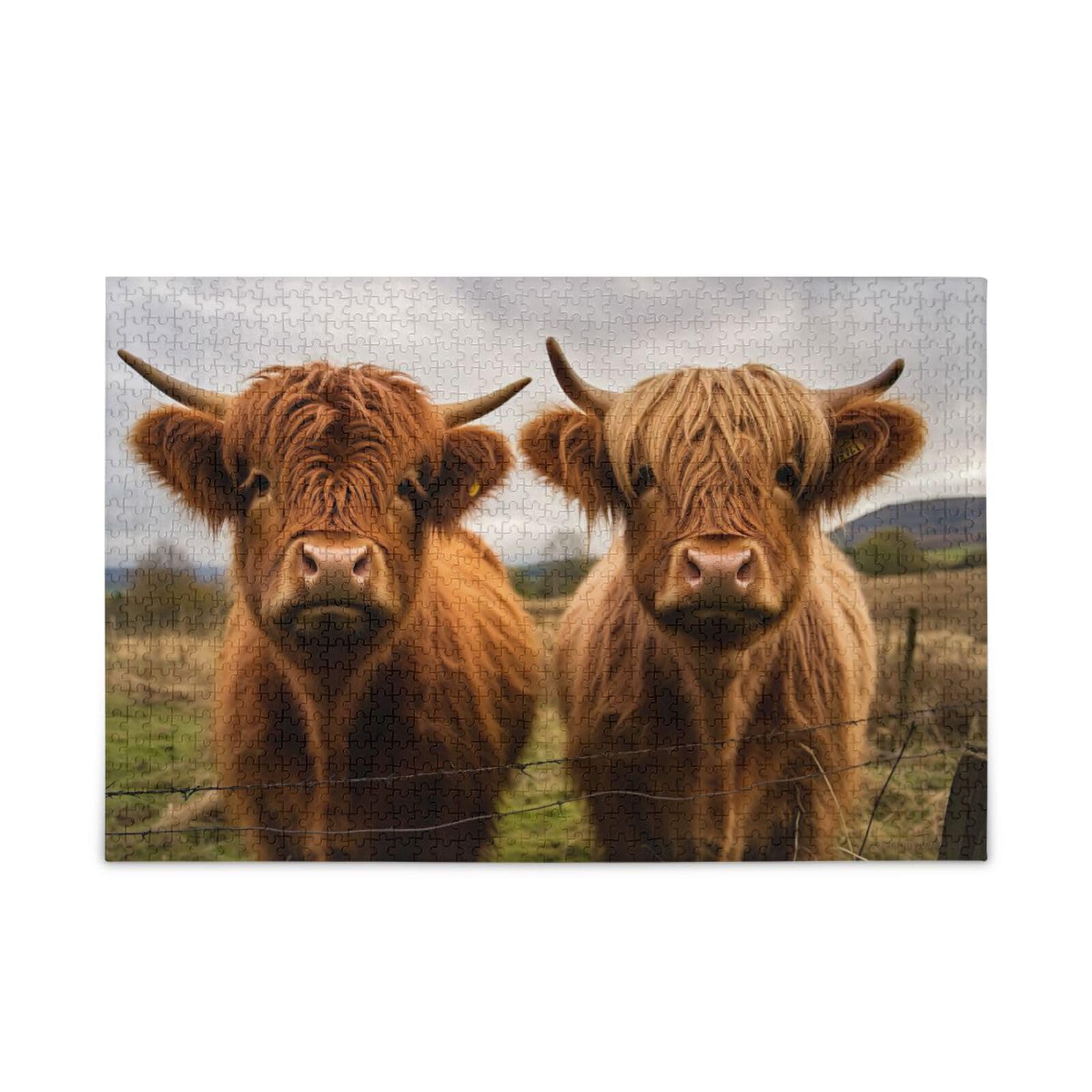 Puzzle 120 Pièces 'Highland Cow' (vache Des Highlands) - Design 1, Taille 10x8 Pouces, Neuf