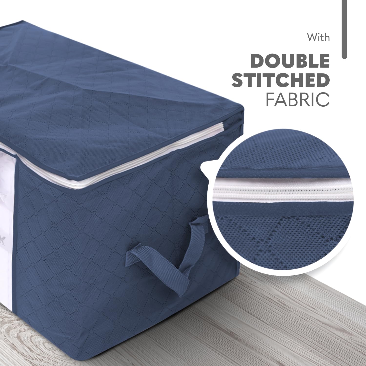 Delka 90L Storage Bags with Lids, Large Storage Boxes with lids, Storage Unit for Clothes Duvets, Blankets, Toys - Image 3