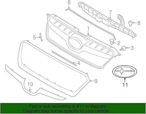 Miniatura 2 de Subaru Emblema de parrilla delantera 93013FJ040 2015 2016 Impreza o 2015 2016 2017 Crosstrek