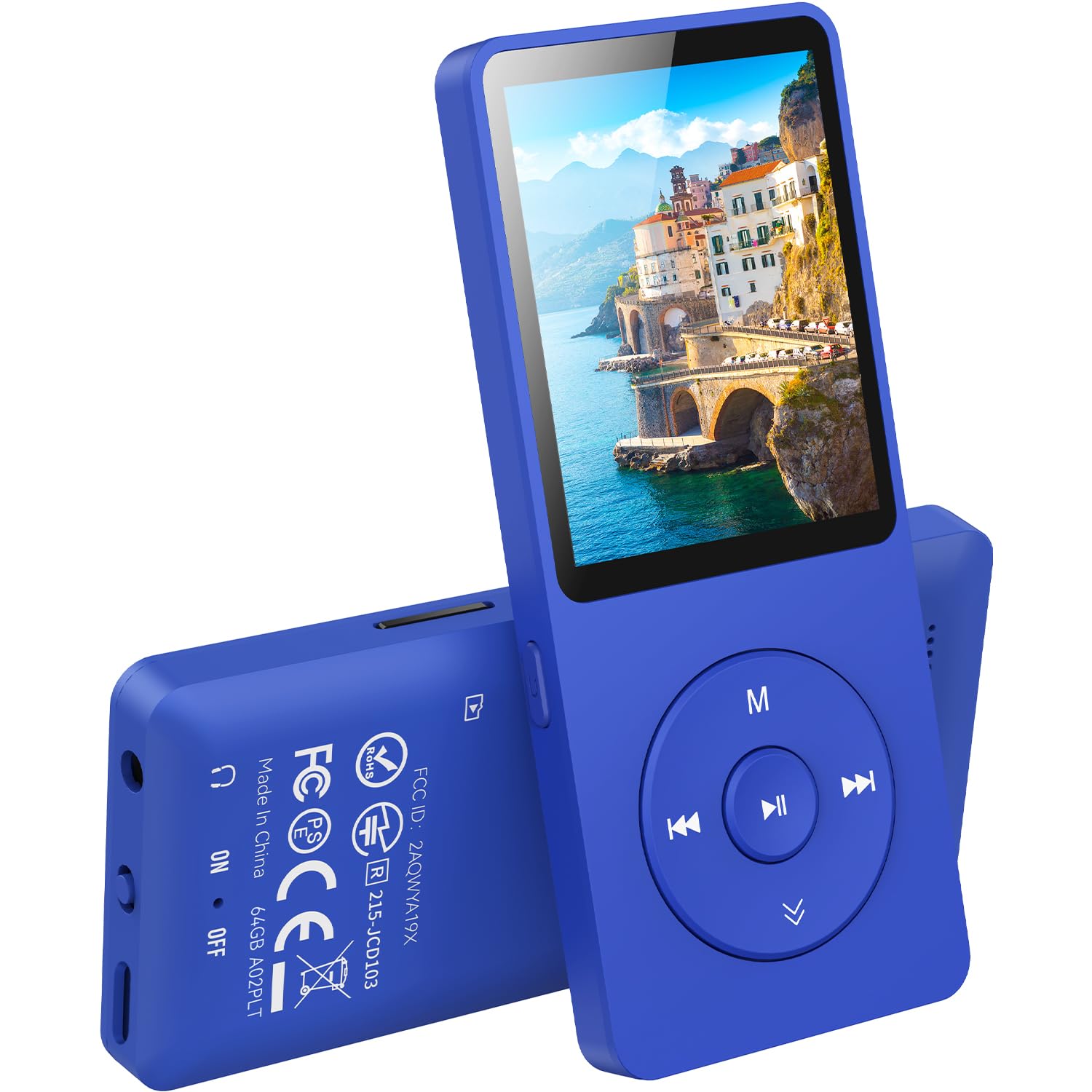 64Go Lecteur MP3 Bluetooth 5.3 AGPTEK Lecteur Musical avec Haut-Parleur et Bouton Volume Baladeur Portable sans Perte HiFi 70H Ultra-Longue Autonomie MP3 Sport avec Radio FM(sans Casque)-Bleu Foncé