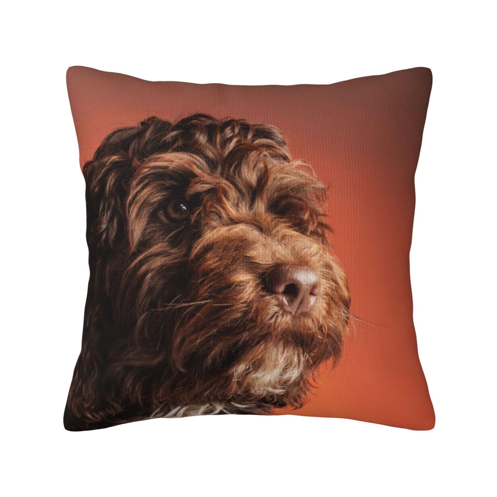 Adorable Cockapoo Dog, Pillow Cover Decorative Throw Pillowcase Soft Polyester Cushion Covers 45x45 cm