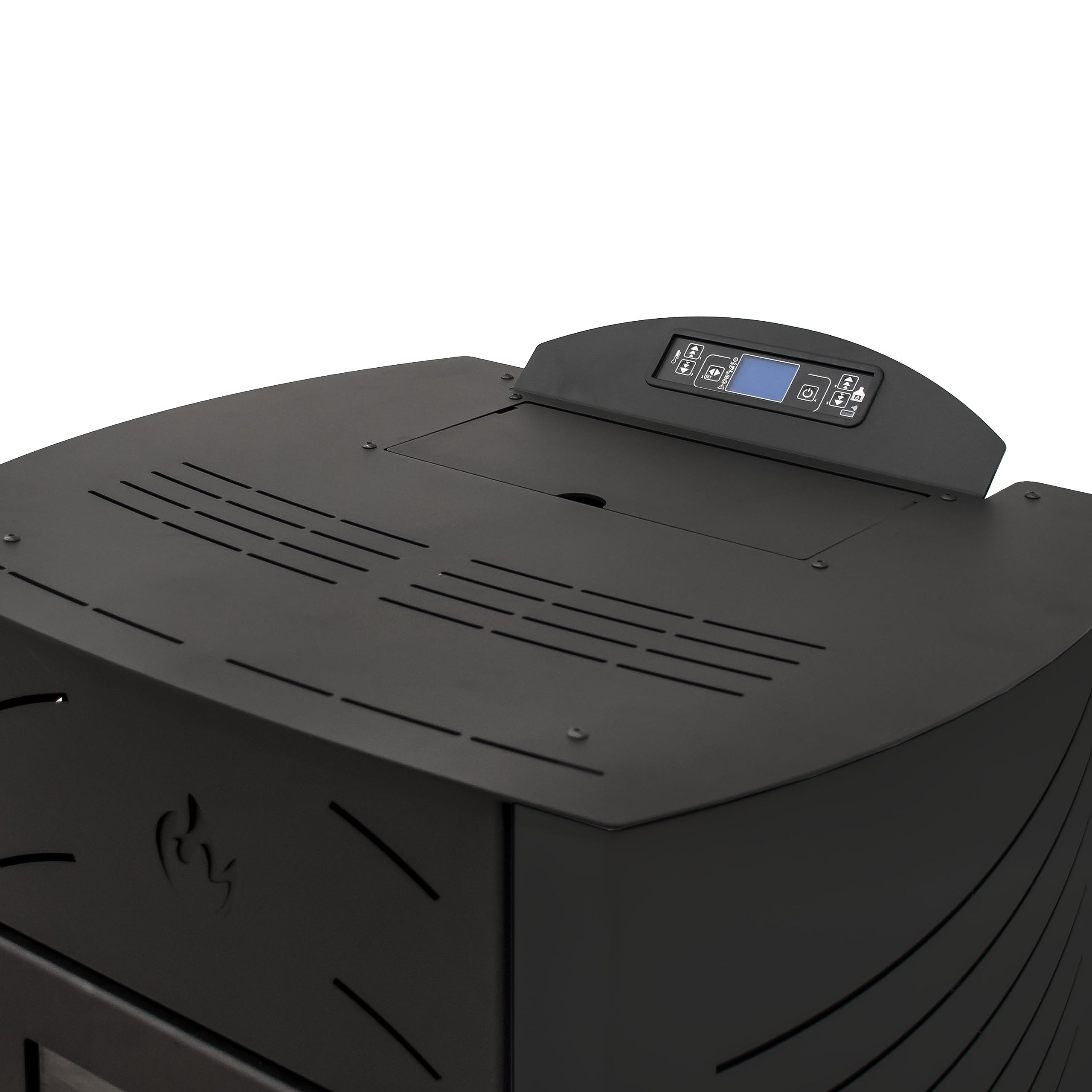 STUFE A PELLET ITALIA Syberia Hydro 15 kW WiFi - wodny piec na pellet WiFi, ciepło do otoczenia i ciepłej wody, wydajność 90% ciepła 90 m², czas pracy 20 h, programowalny 5 mocy, 24 miesiące czarny