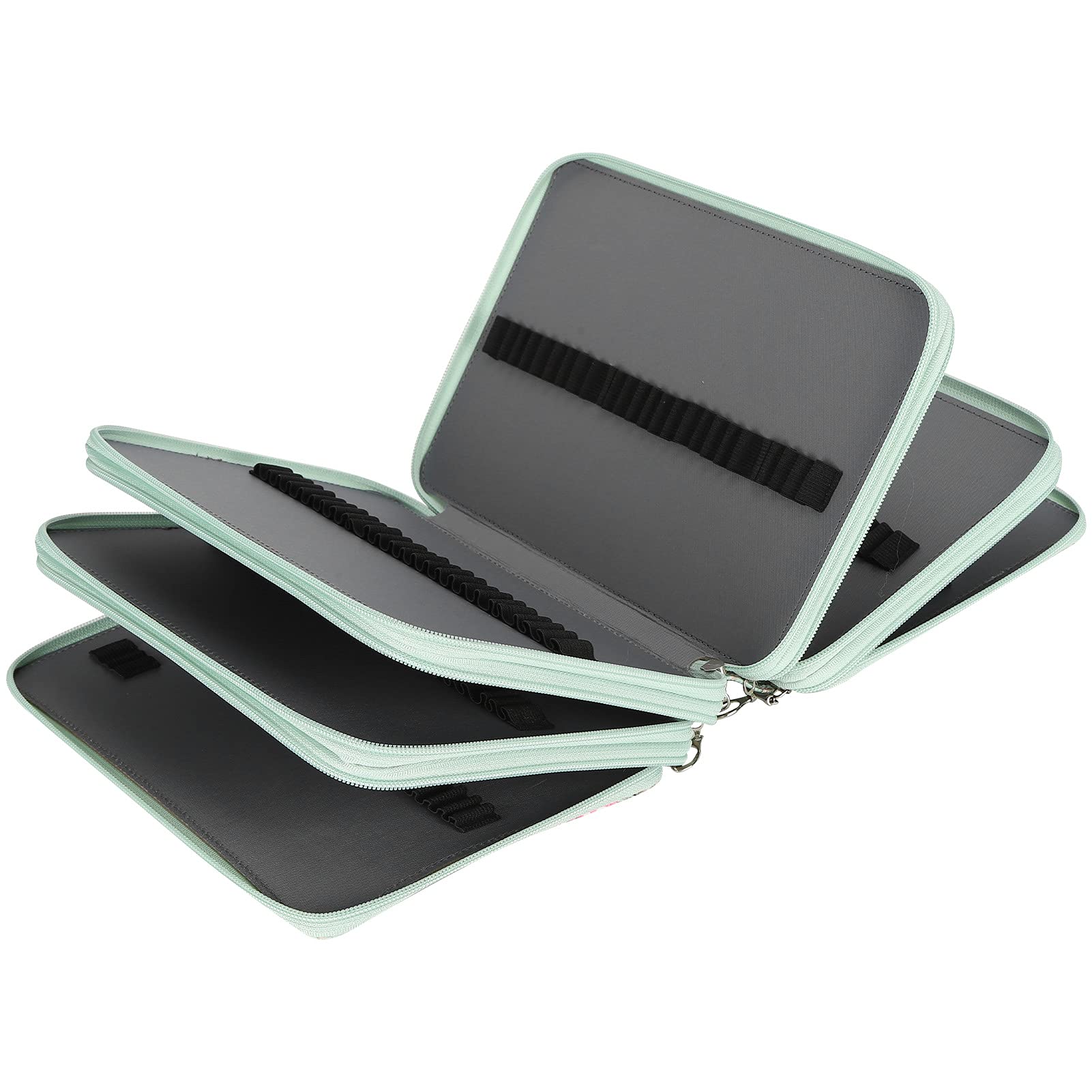 Cyrank Astuccio per matite di Grande capacità, 252 Slot Portamatite Astuccio per matite Organizer per matite con Cinturino per Manici Pratico Astuccio per matite Colorate(Verde)