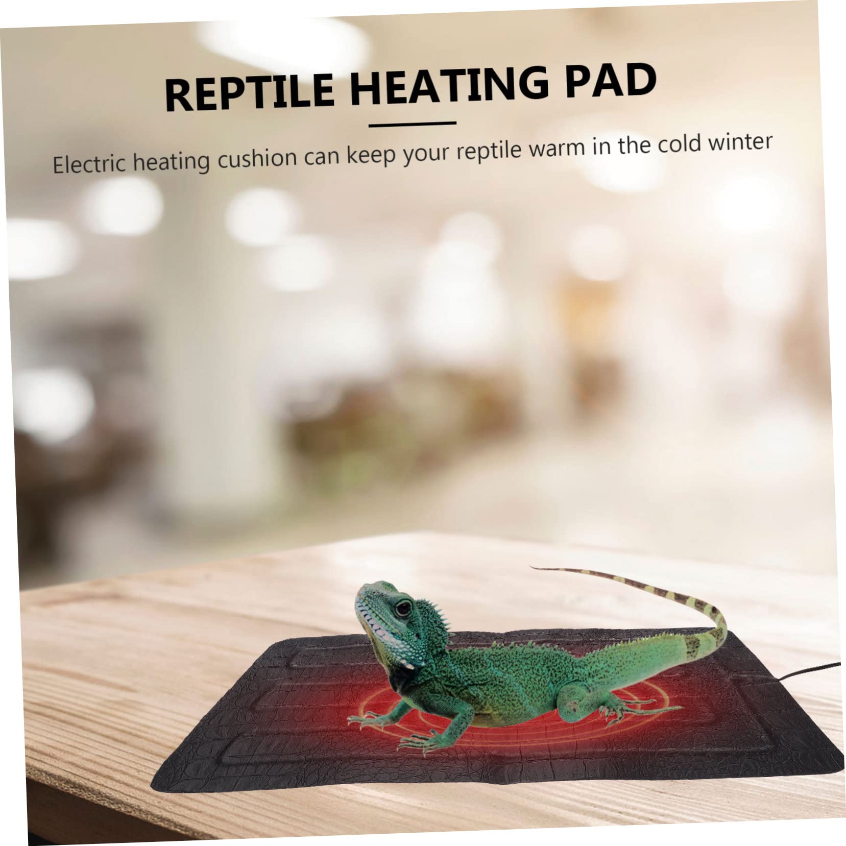 ibasenice Tappetino Riscaldante Elettrico Cuscinetto in Cuoio Portatile Regolazione USB a 3 Livelli per Rettili e Piccoli Animali per Terrario e Uso Esterno