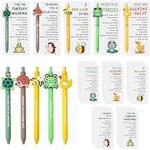 30 Sets Employee Appreciation Gifts Bulk Funny Animal Thank You Ballpoint Pens with Motivational Cards Inspirational Gifts for Coworkers Teacher Team Staff