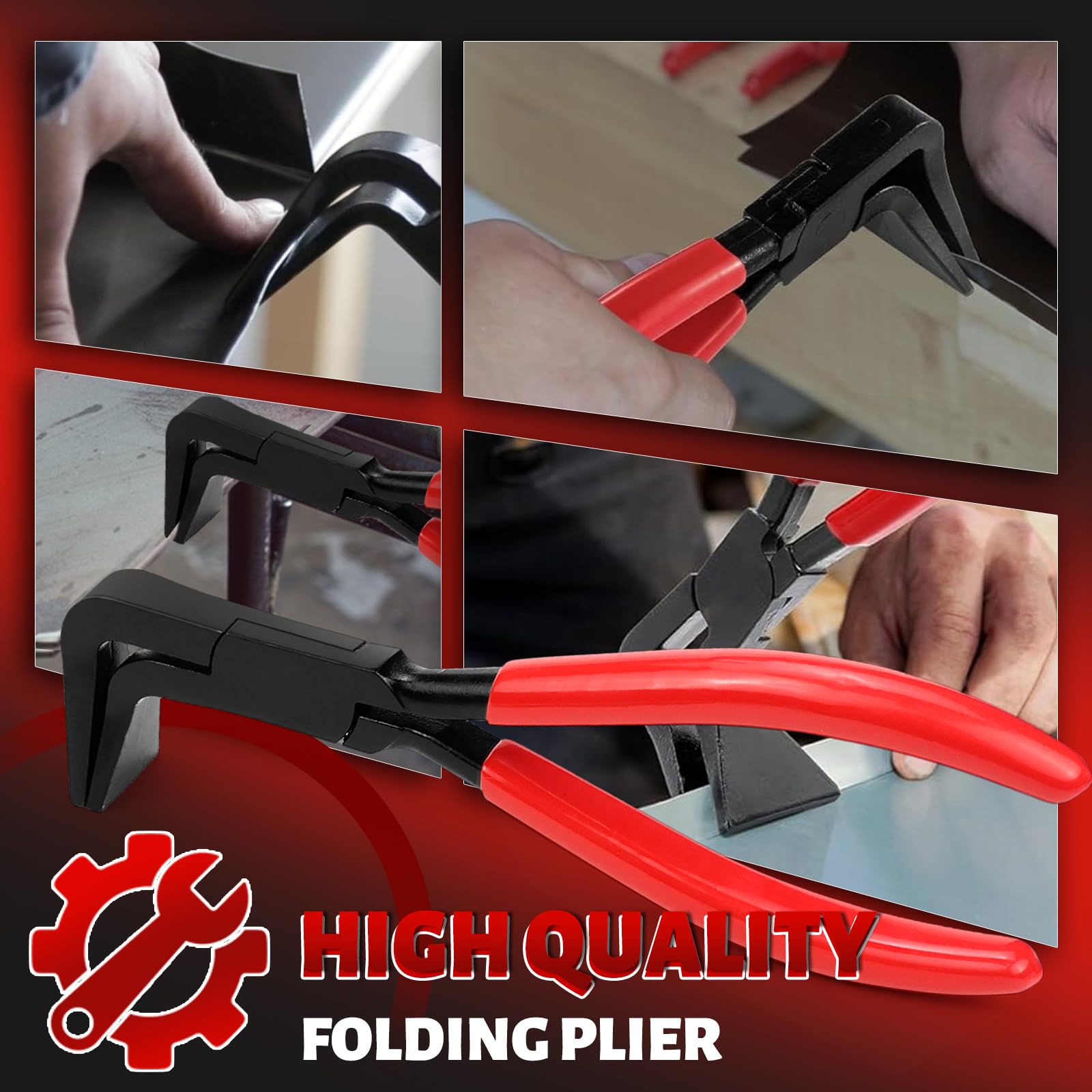 Alicates De Plegado 180° Para Chapa – Herramienta De Taller Y Tejado Con Mango Antideslizante, Ancho 25mm, Rojo