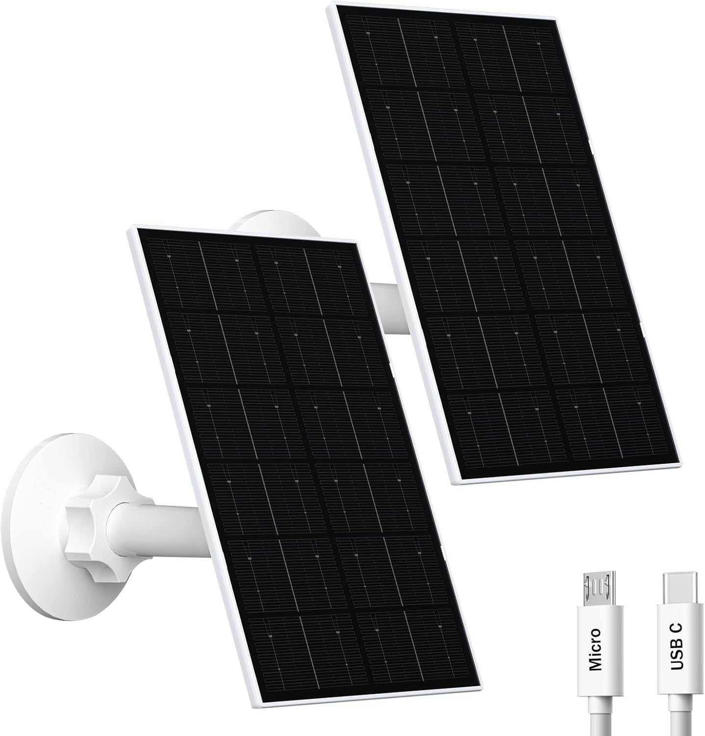 2-Pack 4W Solar Panel Charger for Rechargeable Security Cameras 2-Pack 4W Solar Panel Charger for Rechargeable Security Cameras
