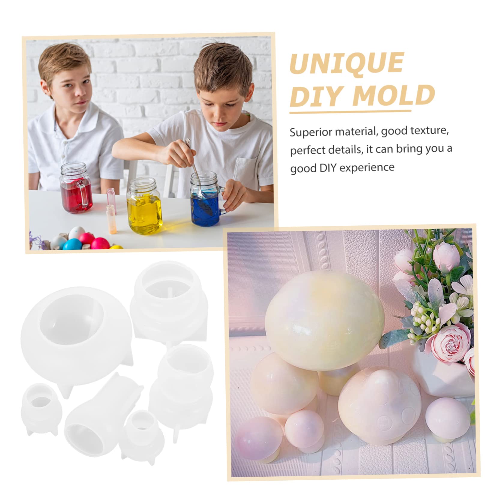 jojofuny 6pezzi Stampo in Silicone Forma Fungo Stampo Per Artigianato Fai Da Te in Silicone Epossidico in Antiaderente Flessibile e Facile Da Sformare