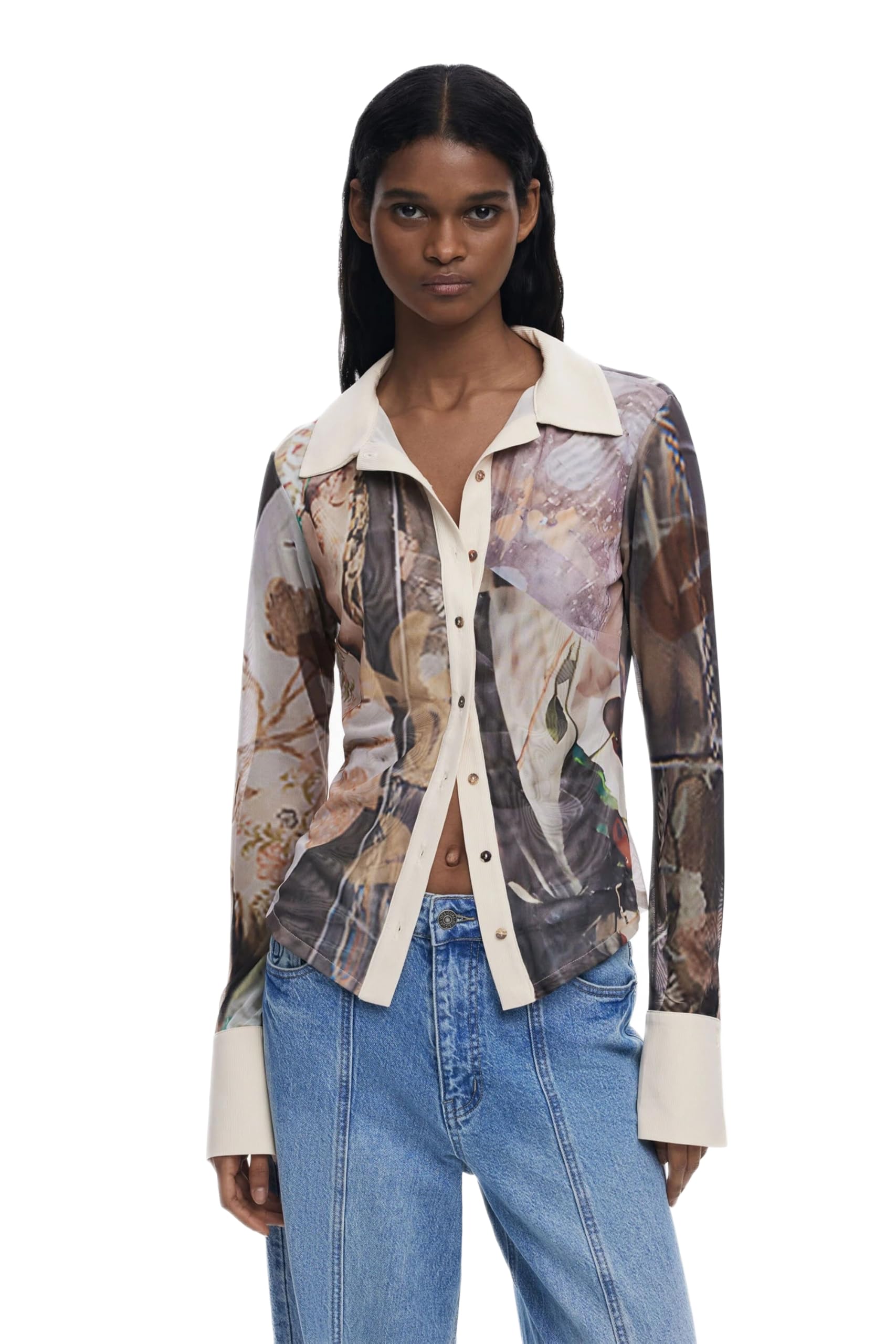 Desigual TS_Eyre Blouse, marrón, XL Women's