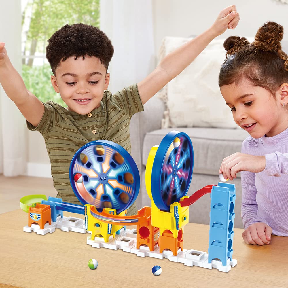 VTech - Marble Rush, Circuit à Billes Électronique Fun Fair Set Electronic M300E, Jeu de Construction, 26 Pièces, 5 Billes, Cadeau Enfant Dès 4 Ans - Contenu en Français