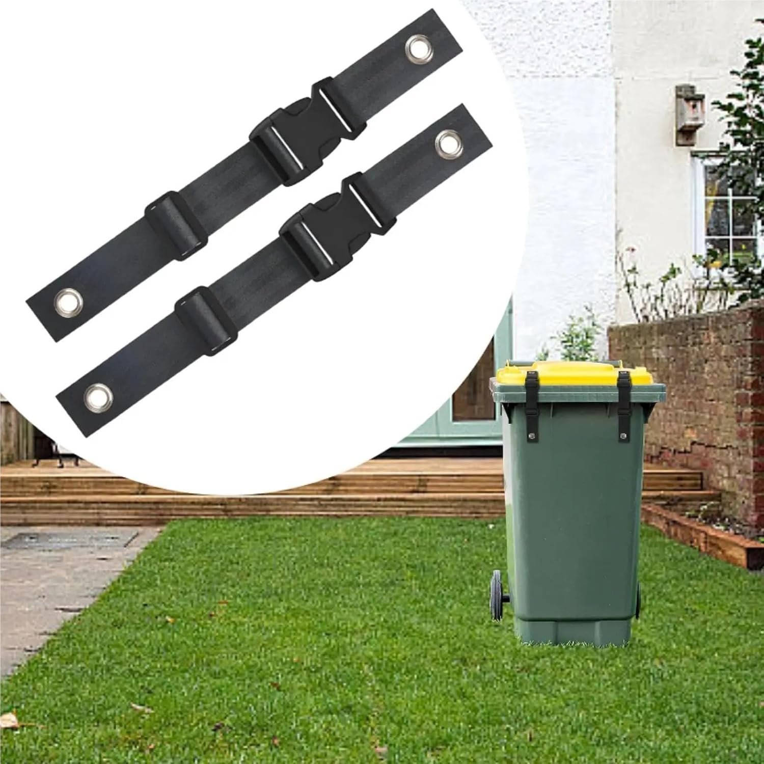 10pcs Adjustable Screw Hardware Garbage Can Lid Lock Trash Locks Straps for Home Outdoor Outside Kitchen Indoor