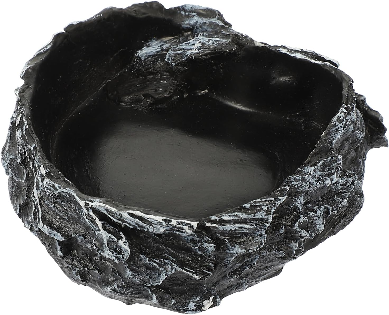 Reptile Food Bowl and Water Dish, Bark Texture Design, Terrarium Feeder for Tortoises, Lizards, Geckos, and Amphibians