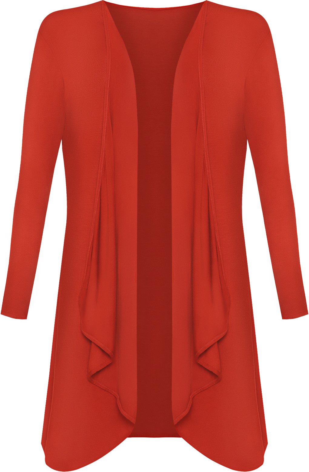 Wearall Women's Rust Plus Size Long Sleeve Plain Cardigan Open Waterfall Top 20/22