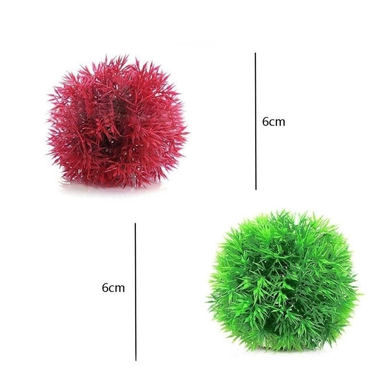 Plantas acuáticas Artificiales de plástico, Bolas Hierba for Acuario, Adorno for pecera, 4 Unidades, Color Verde