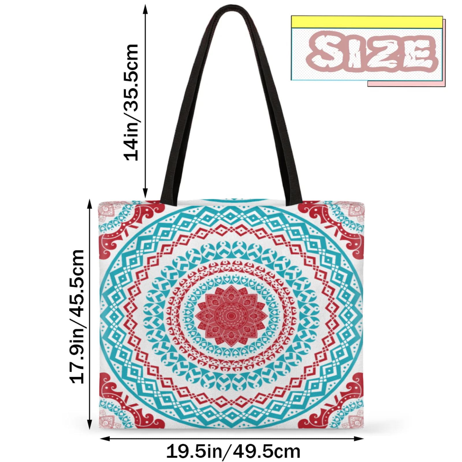 Mandragora Flower Square Canvas Tote Bag Top Handle Purses Stylish Women Canvas Shoulder Tote Bags Reusable Handbags for Work Travel Picnic Beach Shopping Gym Hiking