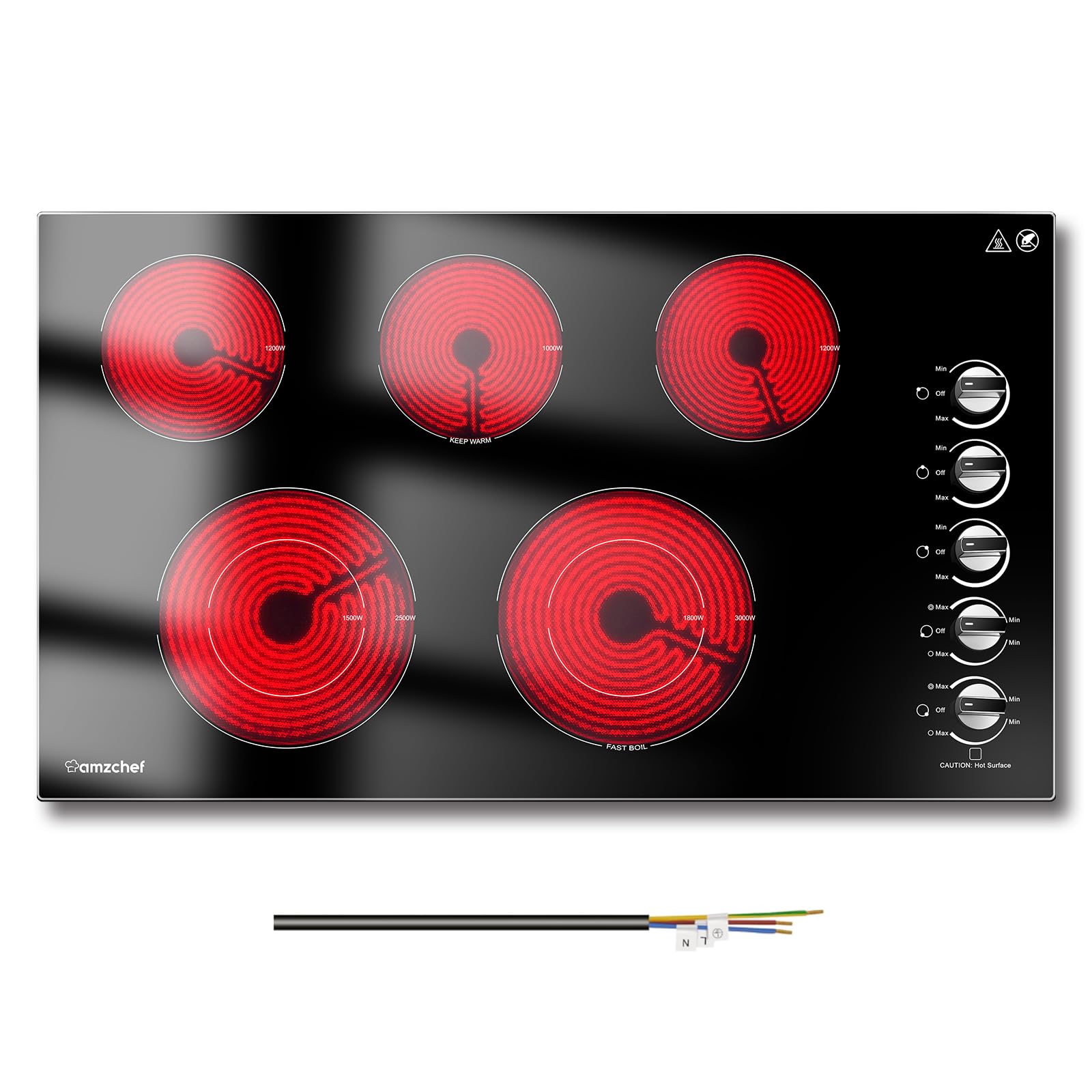 AMZCHEF 36 inch Electric Cooktop