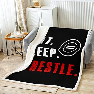 Wrestle Fleece Blanket Sports Theme Sherpa Throw Blanket for Kids Boys Girls Teens Wrestling Decor Plush Blanket Super Soft Fuzzy Blanket Throw 50