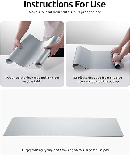 Miniatura 53 de YSAGi Protector de escritorio de cuero, tapete de oficina, alfombrilla grande para mouse, antideslizante, de piel sintética, almohadilla