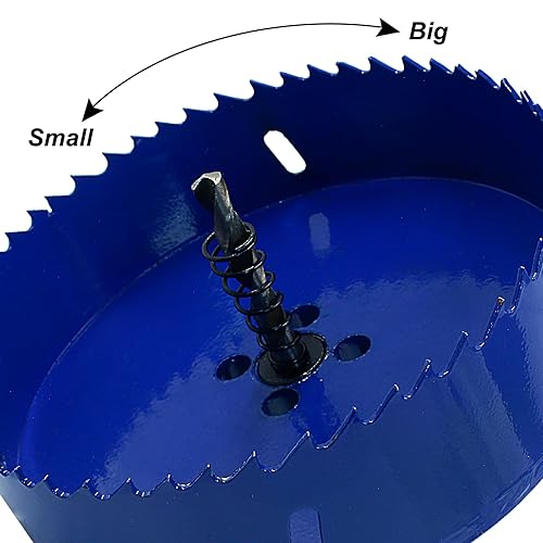 Vista 166 de Luomorgo - Sierra perforadora de 4 pulgadas/100 mm, acero de alta velocidad, profundidad de corte 1 1/4 pulgadas, adaptador de broca hexagonal