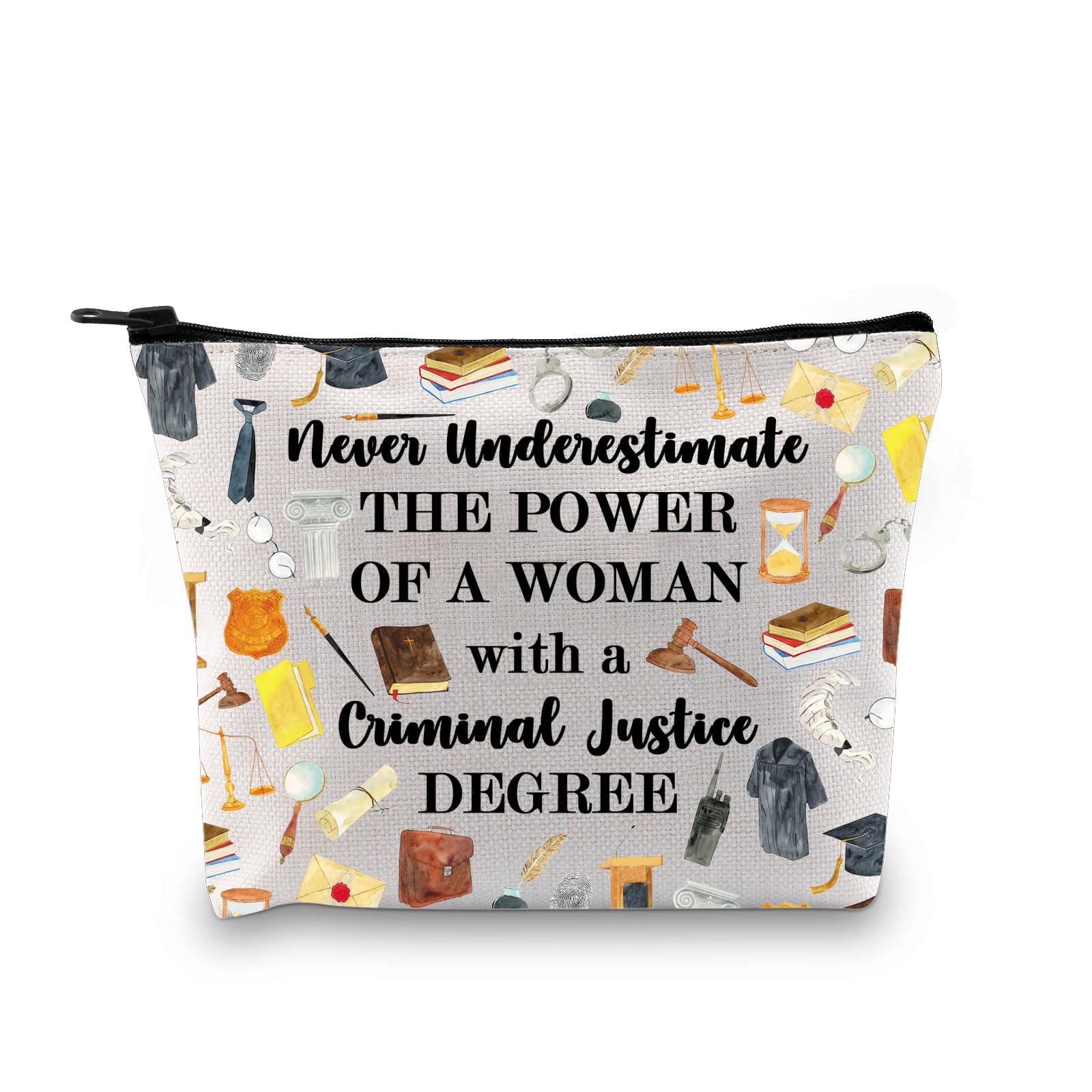 G2TUP Criminal Justice Lover Gift Woman Power Cosmetic Bag (Woman Criminal Justice MB)