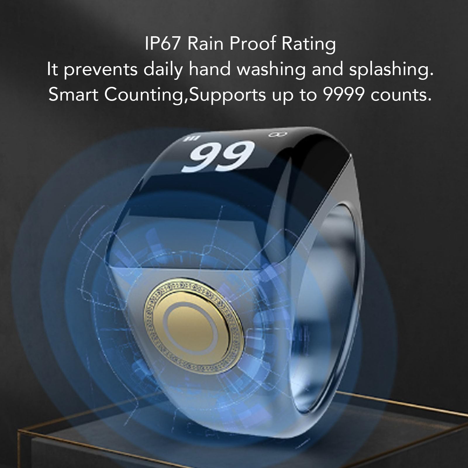 SIXRUN Compteur de Doigts électronique, Chapelet Numérique, Compteur Intelligent de Clics Manuel, étanche IP67 pour Le Sport, Le Fitness, Le Suivi des Prières