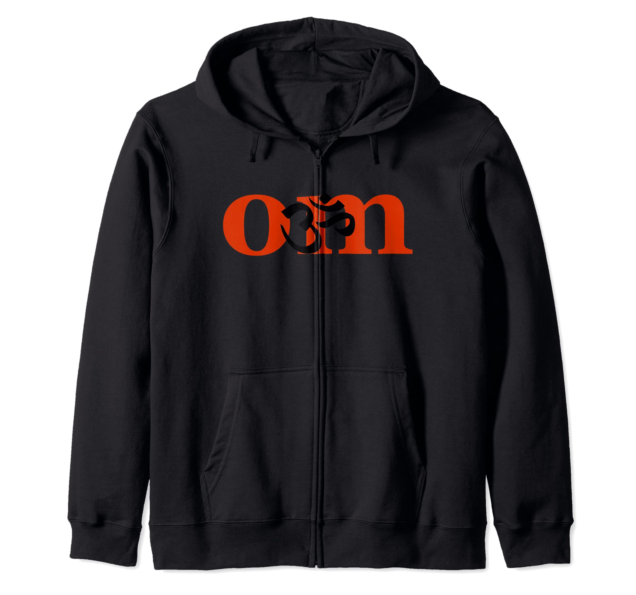 Namaste Symbol Inside Om Lettering Zip Hoodie