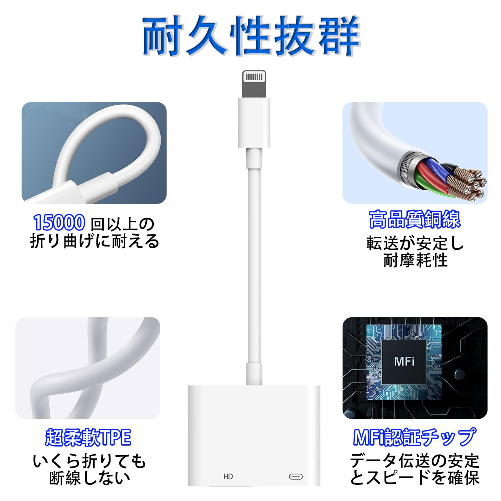 TOMPOL  iphone hdmi 変換ケーブル 純正 TOMPOL MFi認証品 iphone hdmi 変換ケーブル - メルカリ