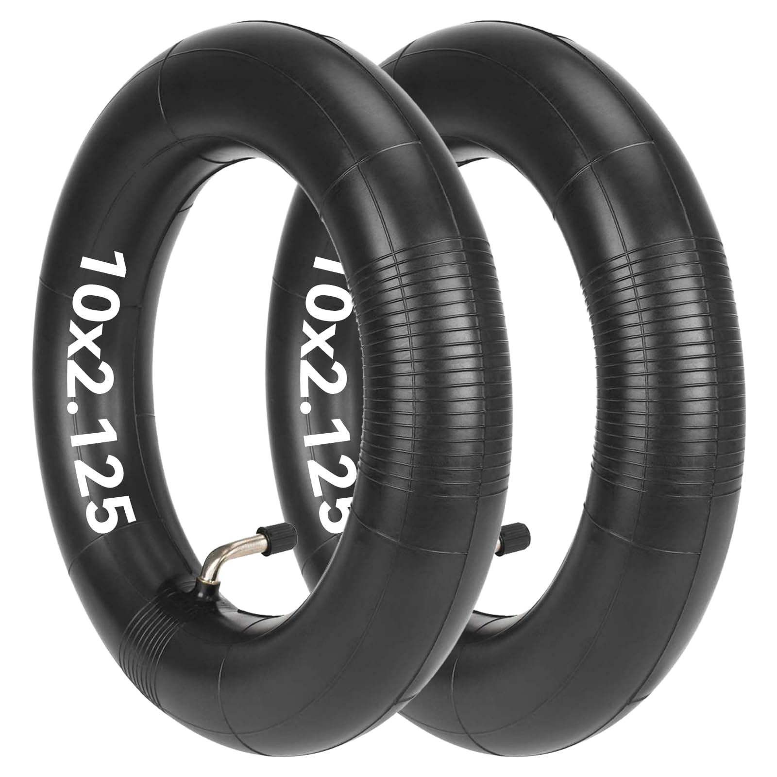Cámara 10x2.125 Patinete Eléctrico, Válvula 90°, Doble Grosor 2 MM, para 10 Pulgadas Cámara de Aire 10x2.0 (54-152) –10x1.75/2/2.125 para Bicicleta Sin Pedales/Cochecito