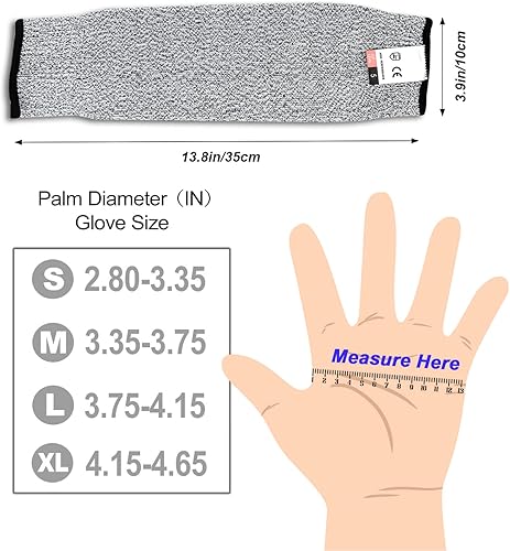 Miniatura 2 de 1 par de protectores de brazo resistentes a los cortes + 1 par de guantes a prueba de cortes, juego de guantes y mangas elásticos de protección de