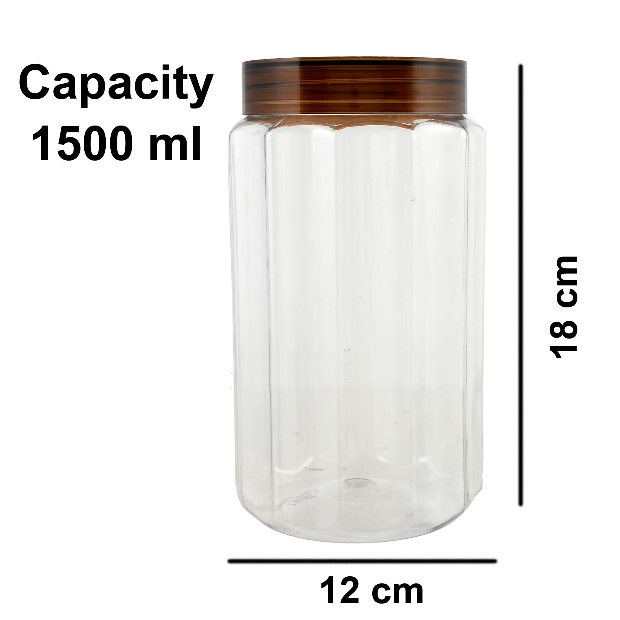 Kuber Industries KUBMARTK11050 Zestaw 6 hermetycznych doniczek z opalowego tworzywa sztucznego (61100 i 1500 ml, brązowe)