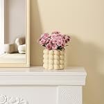 Bubble Vase, Vase en céramique beige pour les fleurs, Vases courts pour Boho Decor, Vass décoratifs pour les Fleurs, Salon, Chambre, Bureau, Cheminée, Mantel, Table à café, 5 Pouces